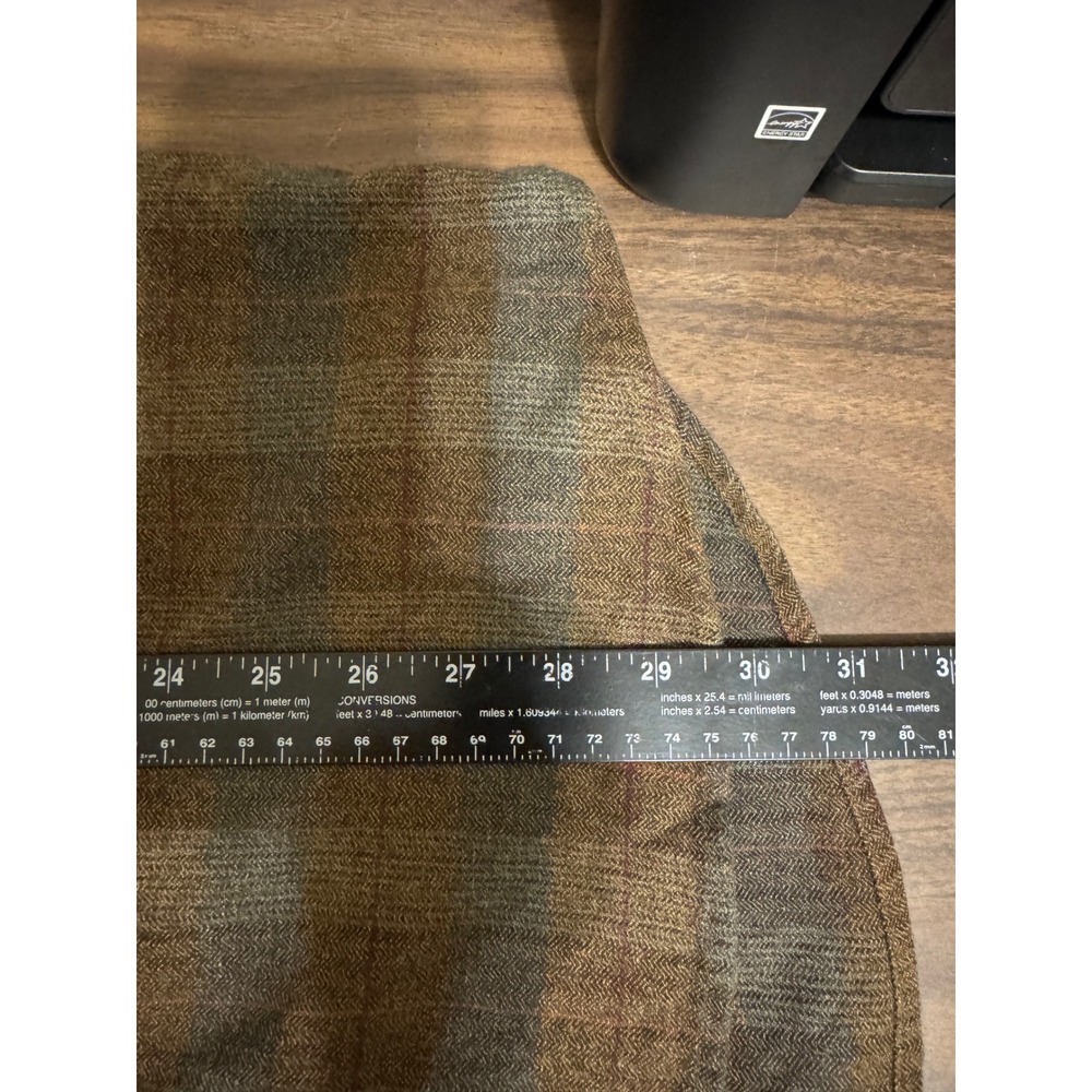 Morgan Creek Outfitters Mens XL Brown Plaid Herringbone Cotton Rayon Shirt L/S - Picture 9 of 12